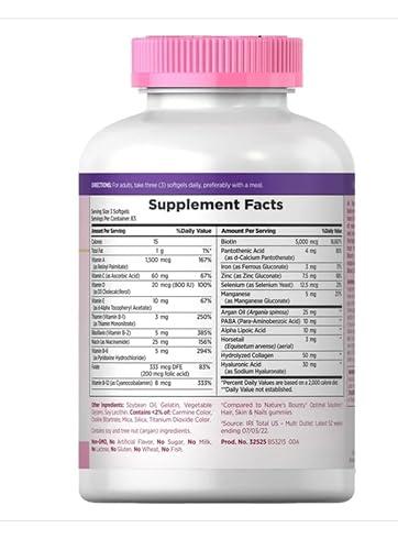 Biotina - 250 capsulas blandas / EUA