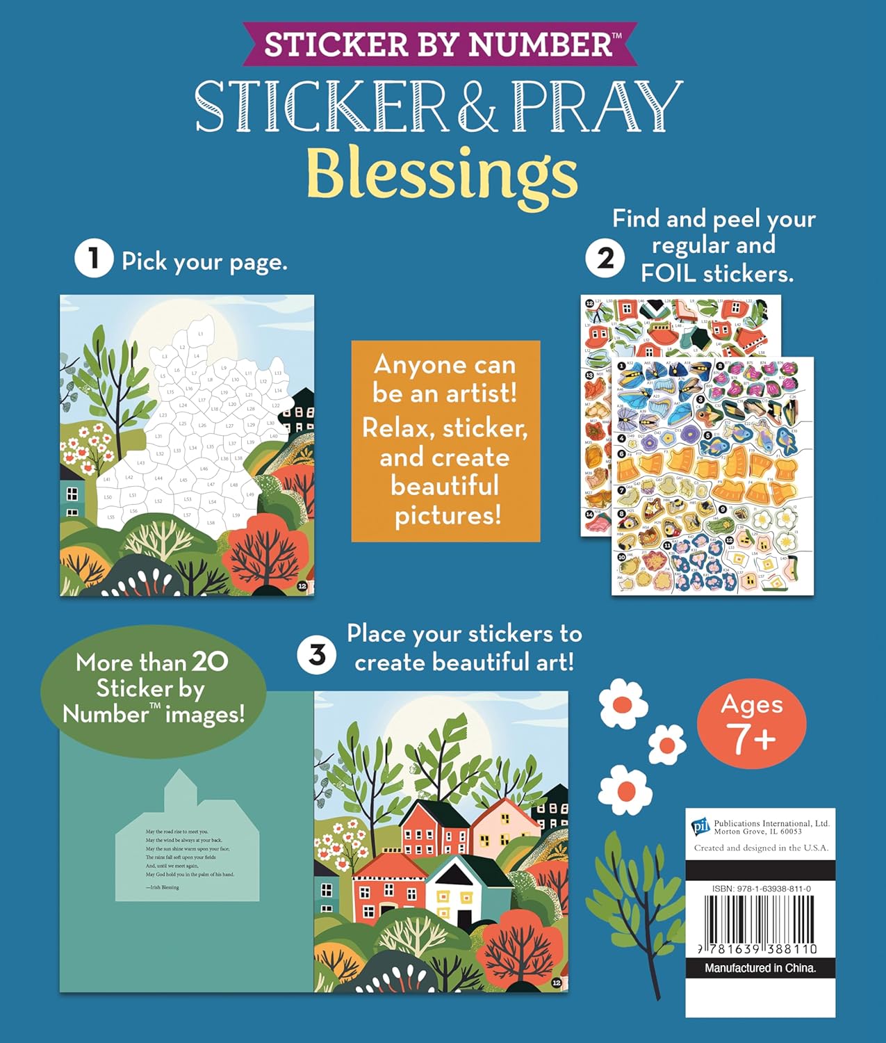 Brain Games - Sticker by number - Sticker and Pray: Blessings