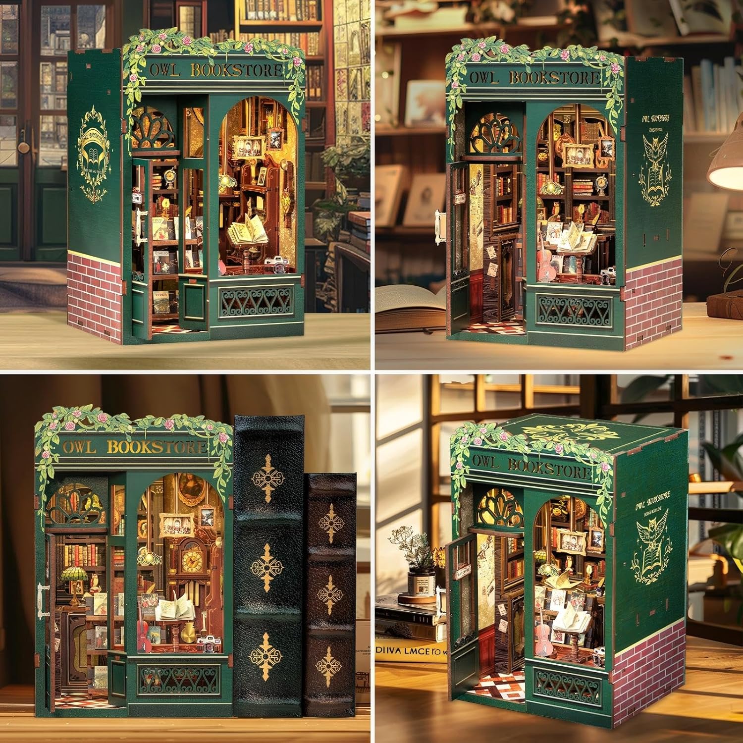Rompecabezas Libreria en 3D “Fsolis” | Kit DIY Book Nook | 139 piezas de madera - top