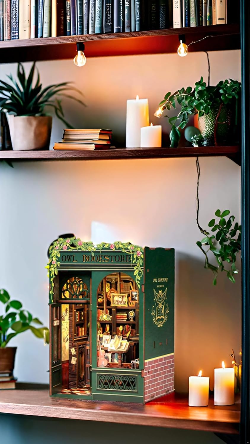 Rompecabezas Libreria en 3D “Fsolis” | Kit DIY Book Nook | 139 piezas de madera - top