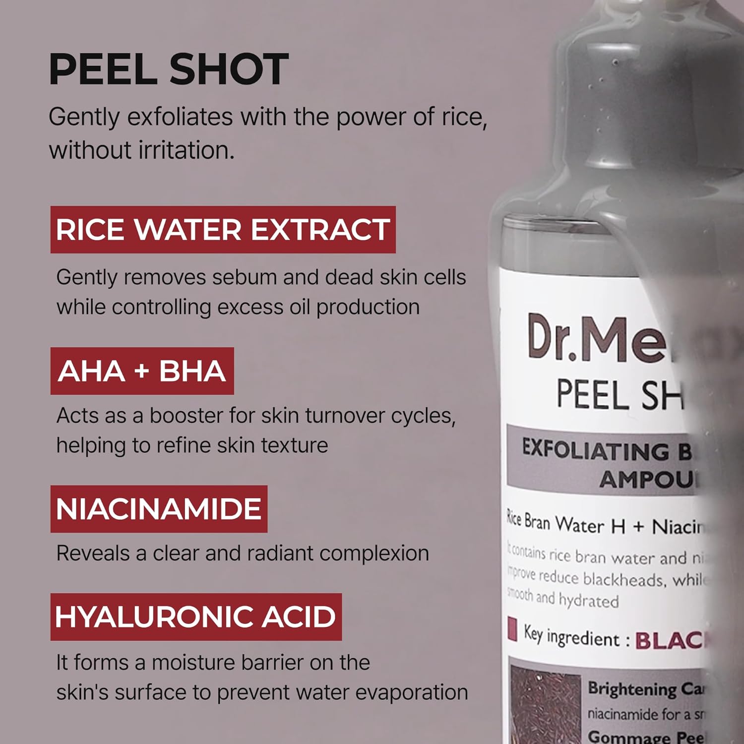 DR.MELAXIN | Serum Shot Glow Arroz Negro | Exfoliante | 80ml - top
