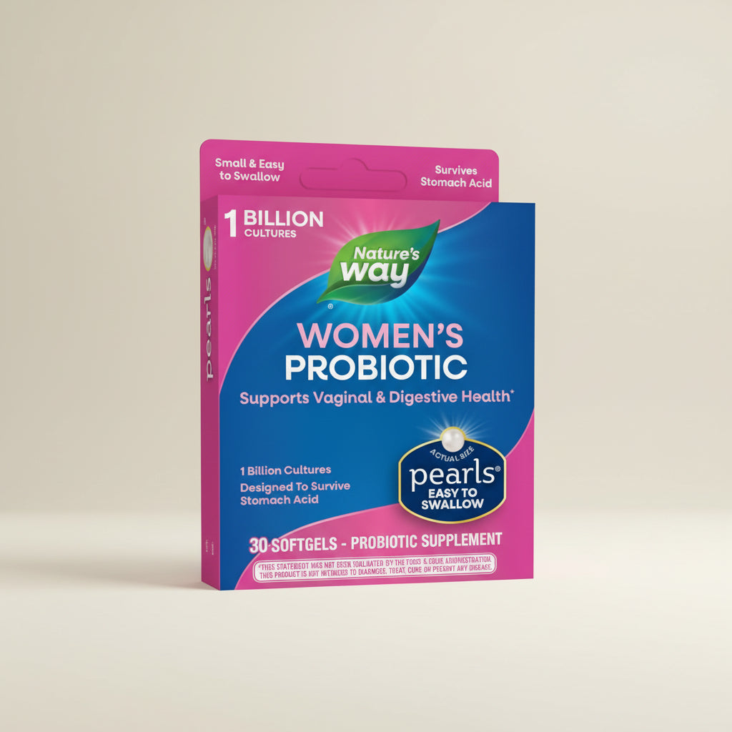 Nature's Way | Perlas Probioticas Femeninos | 1 Billon de Cultivos Vivos | 30 Capsulas Blandas | MF