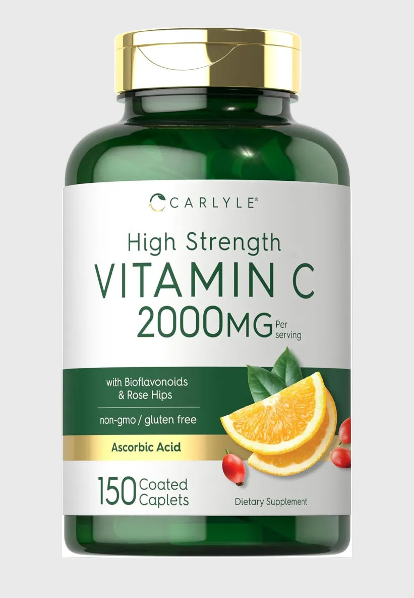 Carlyle| Vitamina C 2000mg | Con Fruto de Rosal Silvestre | 150 Capsulas