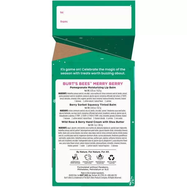 Burt's Bees | Set de Regalo Merry Berry Lip Balm | 3 Piezas