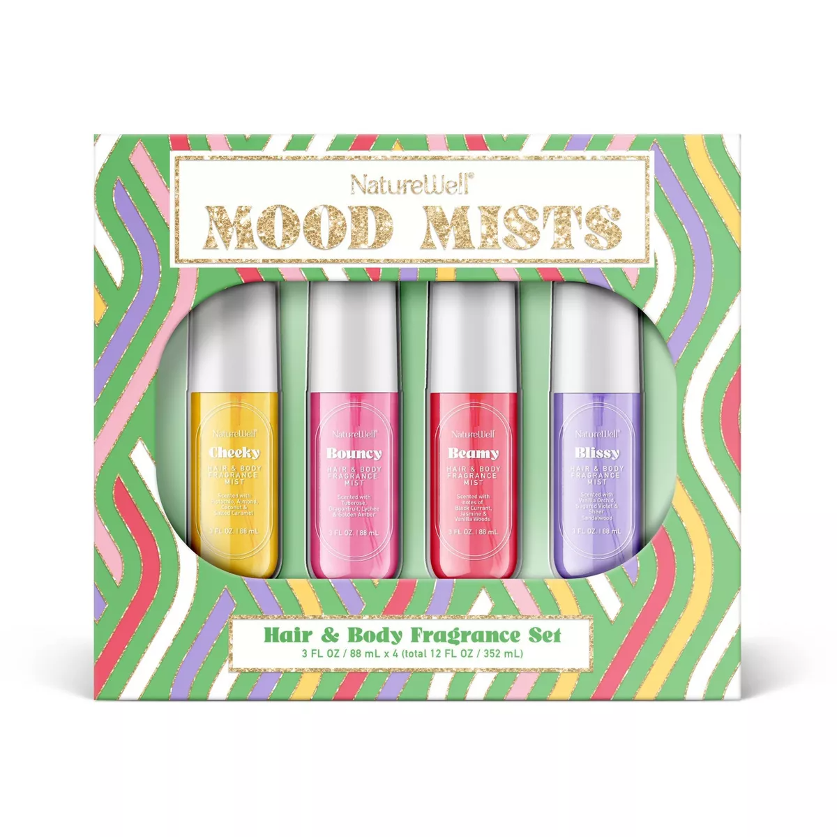 Naturewell | Set de Splash Corporales Mood Mist | 4 Piezas