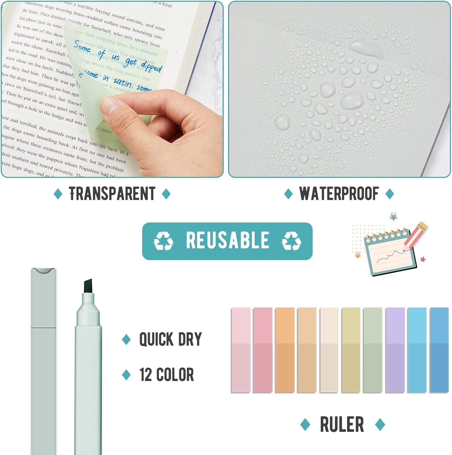 Set de Lectura  | Resaltadores y Notas Adhesivas