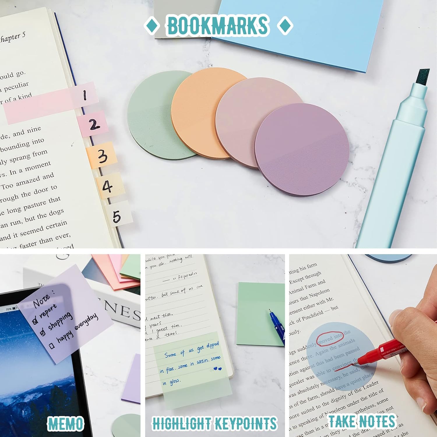 Set de Lectura  | Resaltadores y Notas Adhesivas