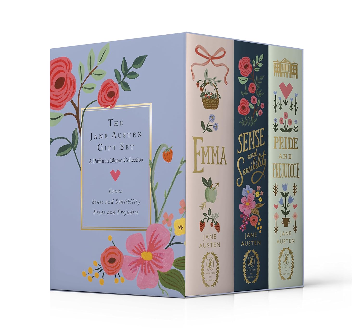 Set de Coleccion "Puffin in Bloom" de Jane Austen | 3 Clásicos Ilustrados ( Ingles )