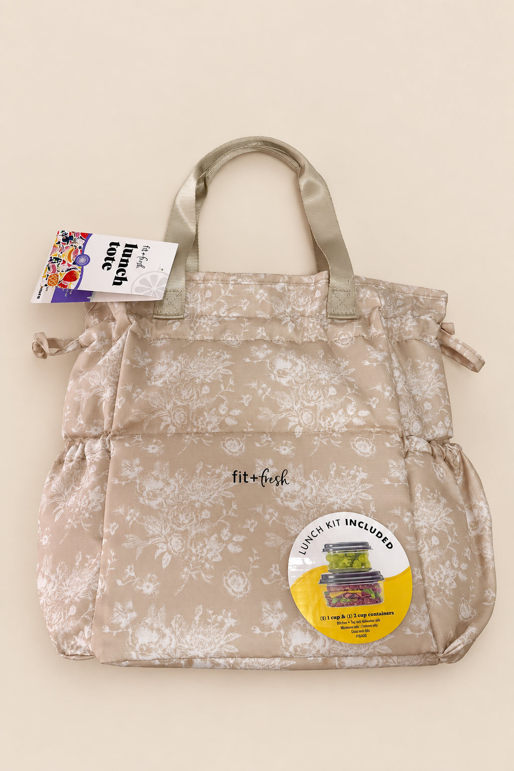 Lonchera Termica | "FIT + FRESH" |  Beige con Diseño Floral