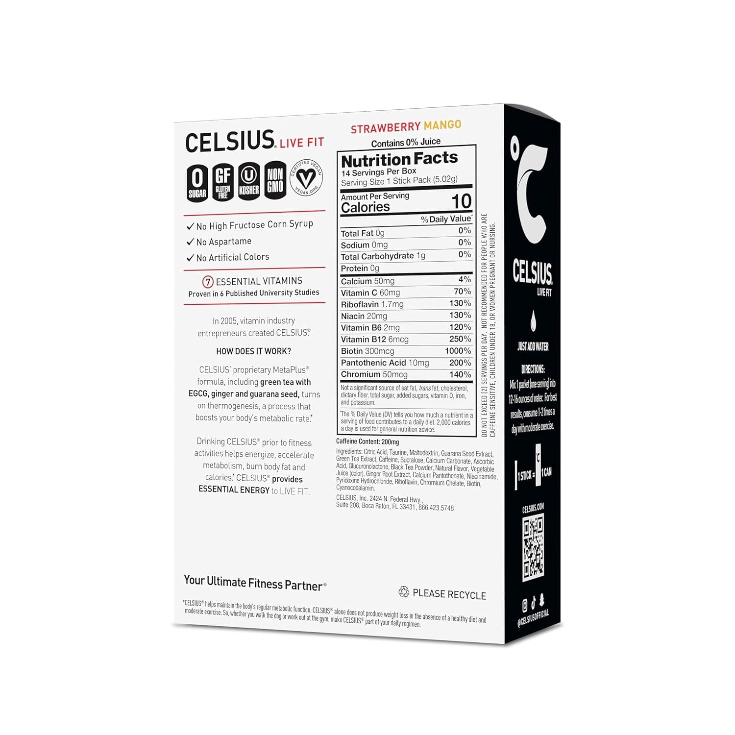 Suplemento energetico en polvo | sabor mango | 14u | Celsius | Top