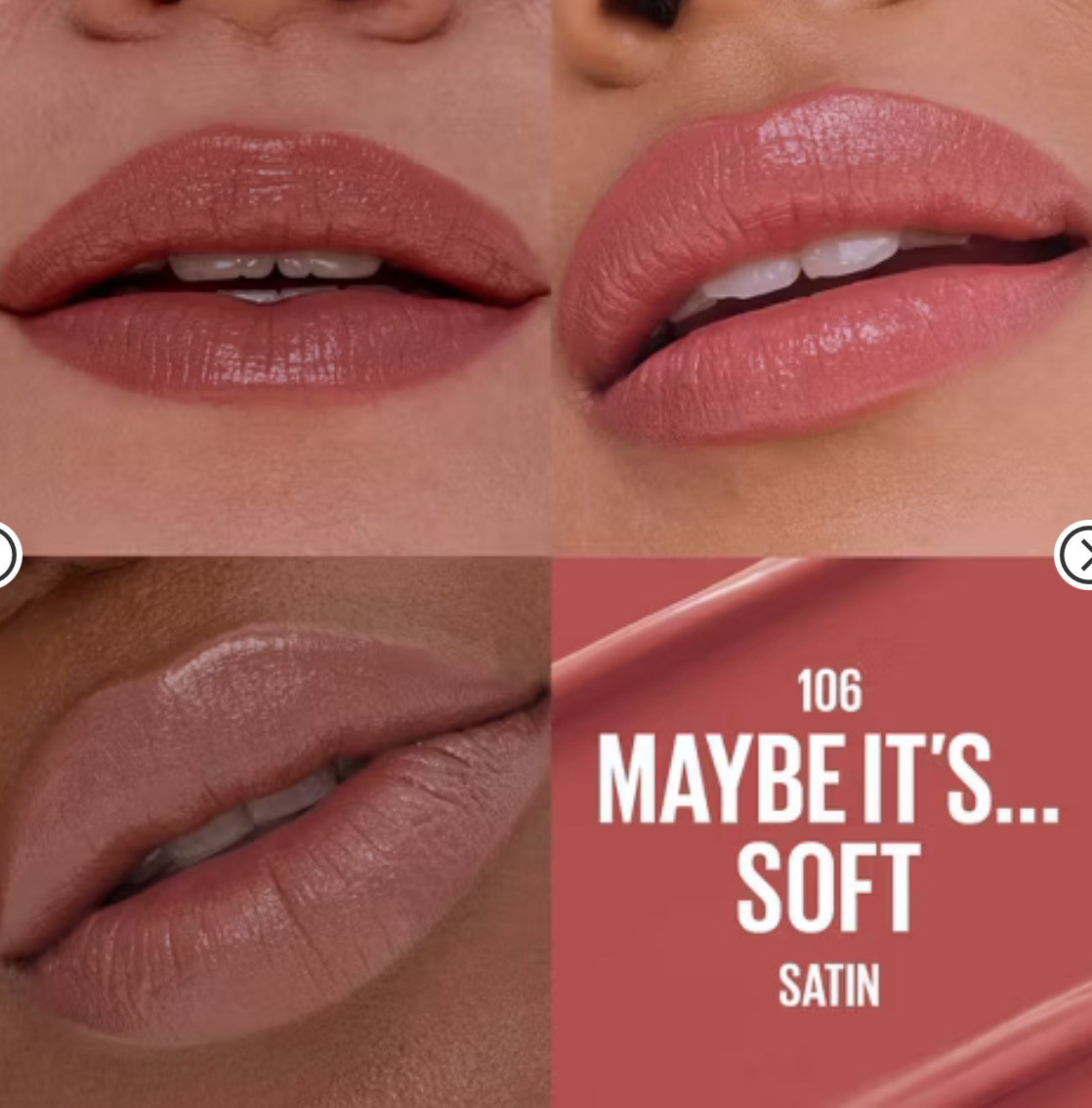 Lipstick con acido hialuronico | Brillante | Tono 106 | Maybelline