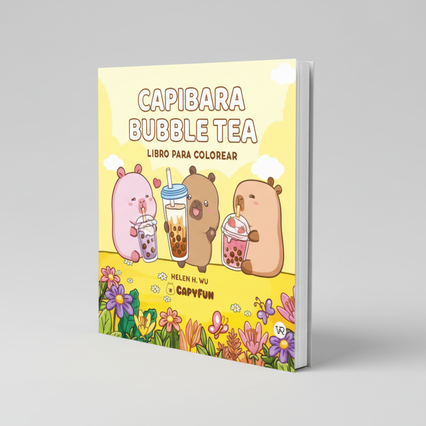 Capibara Bubble Tea | Libro para colorear | Helen H. Wu | FIL