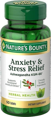 Suplemento para el alivio de la Ansiedad y Anti Estres | 50 capsulas | Nature's Bounty
