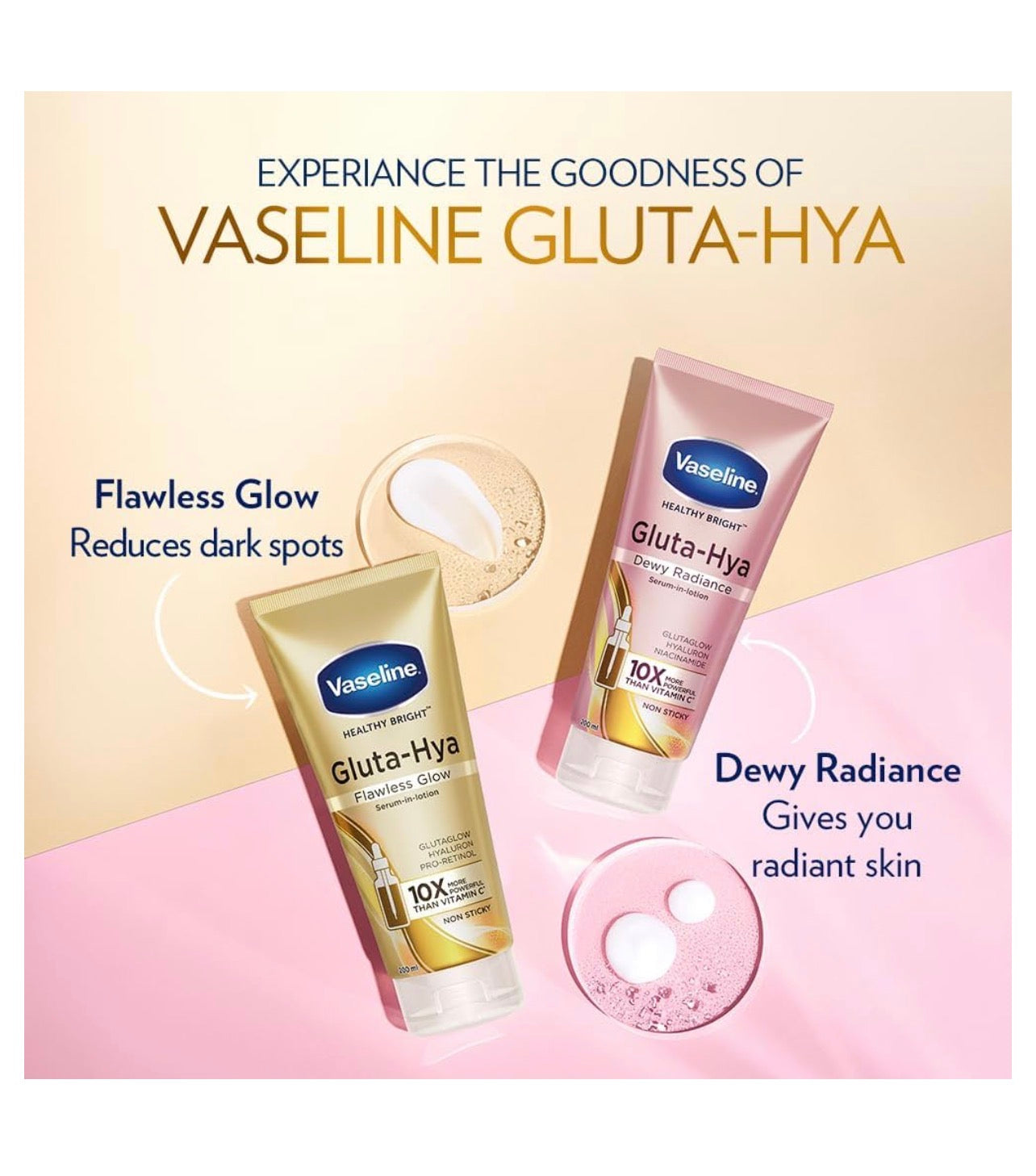 Loción Corporal Serum Burst Flawless Glow 6.7 oz | Gluta-Hya | Vaseline |