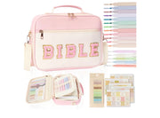 Bolsa para biblia rosada con blanco