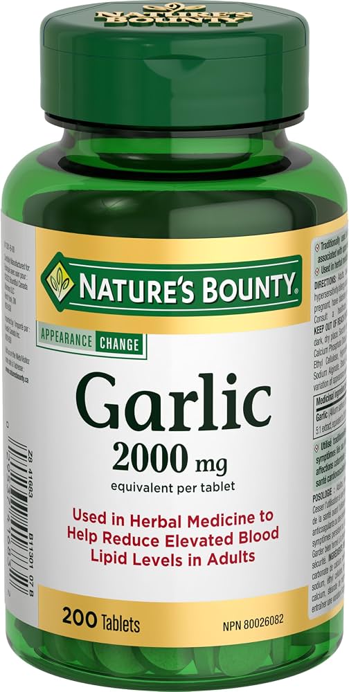 Suplemento de ajo | 2000 mg | Natures Bounty | 120 cápsulas