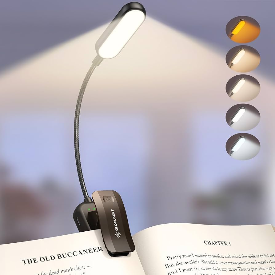 Lampara led recargable para lectura | Con clip
