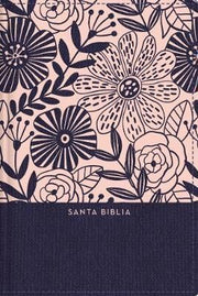 Portada del libro RVR60 SANTA BIBLIA, LETRA GRANDE, TAMAÑO COMPACTO, TAPA DURA/TELA, AZUL FLORAL - Compralo en ByAnaCeci.com