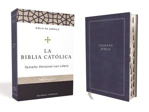 Portada del libro BIBLIA CATÓLICA, TAPA DURA, AZUL, TAMAÑO PERSONAL CON UÑERO - Compralo en ByAnaCeci.com