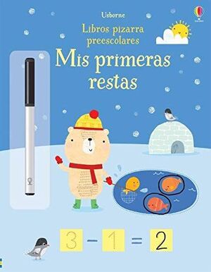 Portada del libro MIS PRIMERAS RESTAS- LIBRO PIZARRA - Compralo en ByAnaCeci.com