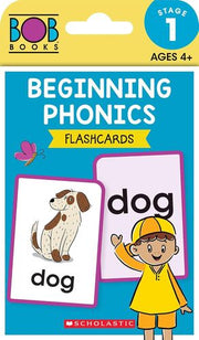 Portada del libro BOB BOOKS - BEGINNING PHONICS FLASHCARDS PHONICS, AGES 4 AND UP, KINDERGARTEN (STAGE 1: STARTING TO READ) - Compralo en ByAnaCeci.com