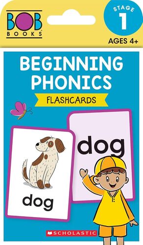 Portada del libro BOB BOOKS - BEGINNING PHONICS FLASHCARDS PHONICS, AGES 4 AND UP, KINDERGARTEN (STAGE 1: STARTING TO READ) - Compralo en ByAnaCeci.com