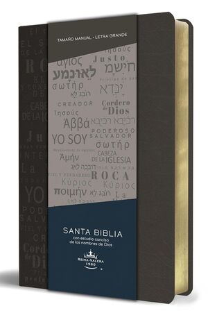 Portada del libro BIBLIA RVR 1960 LETRA GRANDE TAMAÑO MANUAL, SIMIL PIEL GRIS CON NOMBRES DE DIOS TEXTO GRANDE - Compralo en ByAnaCeci.com