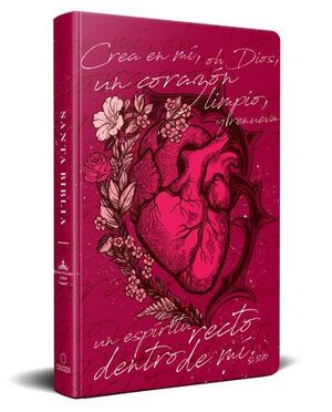 Portada del libro BIBLIA REINA VALERA 1960 LETRA GRANDE, TAPA DURA, TAMAÑO MANUAL CORAZÓN (ROSADA) - Compralo en ByAnaCeci.com