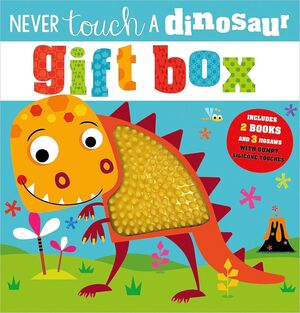 Portada del libro NEVER TOUCH A DINOSAUR GIFT BOX - Compralo en ByAnaCeci.com