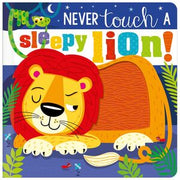 Portada del libro NEVER TOUCH A SLEEPY LION - Compralo en ByAnaCeci.com