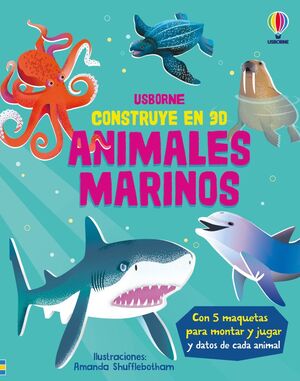 Portada del libro CONSTRUYE EN 3D: ANIMALES MARINOS - Compralo en ByAnaCeci.com