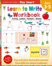 Portada del libro PLAY SMART: LEARN TO WRITE WORKBOOK AGES 3-5 - Compralo en ByAnaCeci.com