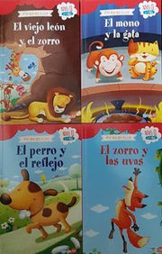 Portada del libro APRENDIENDO A LEER NIVEL 0 ( EL MONO Y LA GATA-EL VIEJO LEON Y EL ZORRO-EL PERRO Y EL REFLEJO-EL ZORRO Y LAS UVAS)BBPEG2029 - Compralo en ByAnaCeci.com