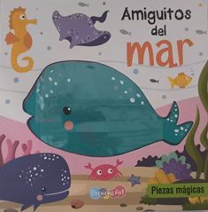 Portada del libro PIEZAS MAGICAS: AMIGUITOS DEL MAR CON ROMPECABEZA  BBDAR0463 - Compralo en ByAnaCeci.com