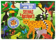 Portada del libro SELVAS Y BOSQUES. NATURALEZA EN 3D POP-UP - Compralo en ByAnaCeci.com