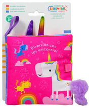 Portada del libro LIBRO DE TELA PARA BEBÉS: DIVERSIÓN CON EL UNICORNIOS - Compralo en ByAnaCeci.com