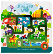 Portada del libro SIGUE EL CAMINO POR EL LABERINTO: ANIMALES DE LA GRANJA - Compralo en ByAnaCeci.com