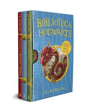 Portada del libro BIBLIOTECA HOGWARTS (ANIMALES FANTÁSTICOS Y DÓNDE ENCONTRARLOS  EL QUIDDITCH A TRAVÉS DE LOS TIEMPOS  LOS CUENTOS DE BEEDLE EL BARDO) - Compralo en ByAnaCeci.com