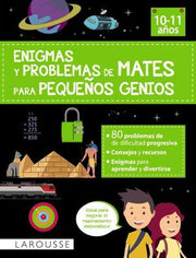 Portada del libro ENIGMAS Y PROBLEMAS DE MATES PARA PEQUEÑOS GENIOS (10-11 AÑOS) - Compralo en ByAnaCeci.com