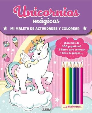 Portada del libro UNICORNIOS MAGICOS (MI MALETA DE ACTIVIDADES Y COLOREAR) CCA050-1 - Compralo en ByAnaCeci.com