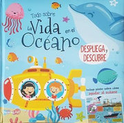 Portada del libro TODO SOBRE LA VIDA EN EL OCEANO: DESPLIEGA Y DESCUBRE BFLAT5489 - Compralo en ByAnaCeci.com