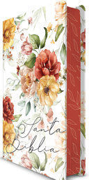 Portada del libro BIBLIA RVR 1960 LETRA GRANDE TAMAÑO MANUAL, TAPA DURA, FLORES ROSADAS Y CANTOS PINTADOS - Compralo en ByAnaCeci.com