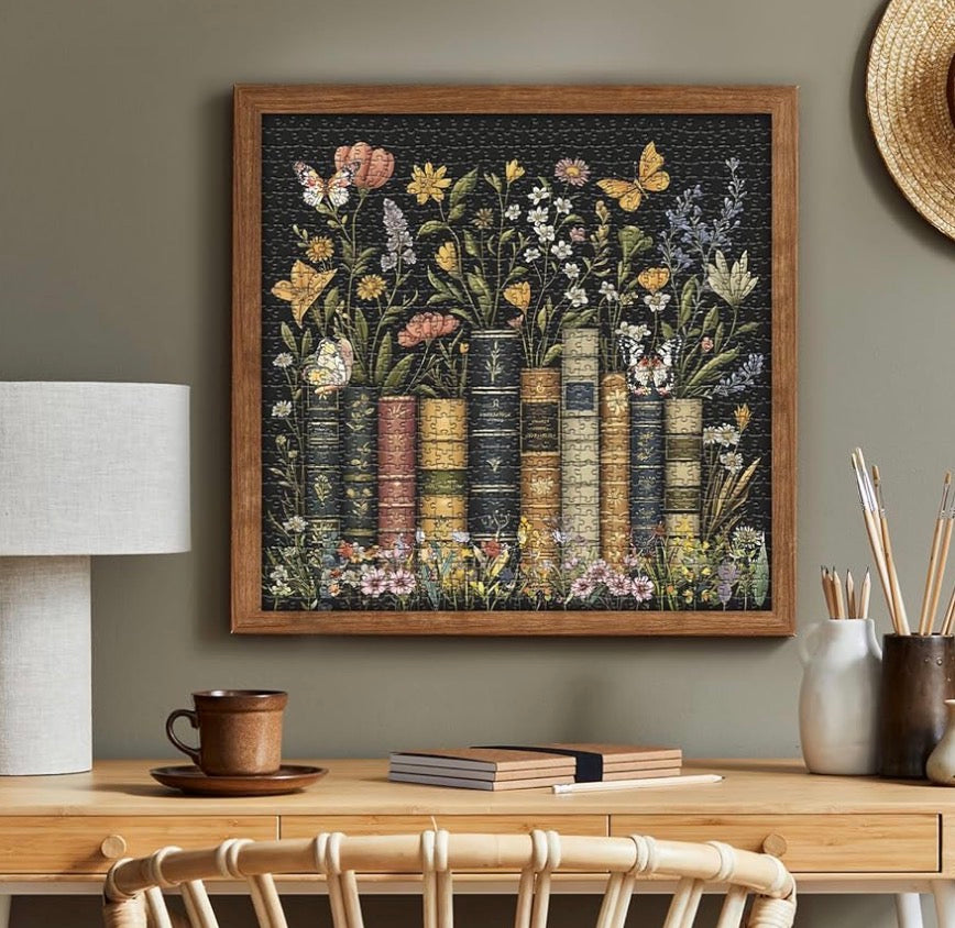 Rompecabezas Libros y Flores | 1000pcs
