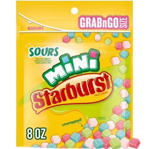 Starburst Mini Sours – Grab & Go | 8 oz |Dulce
