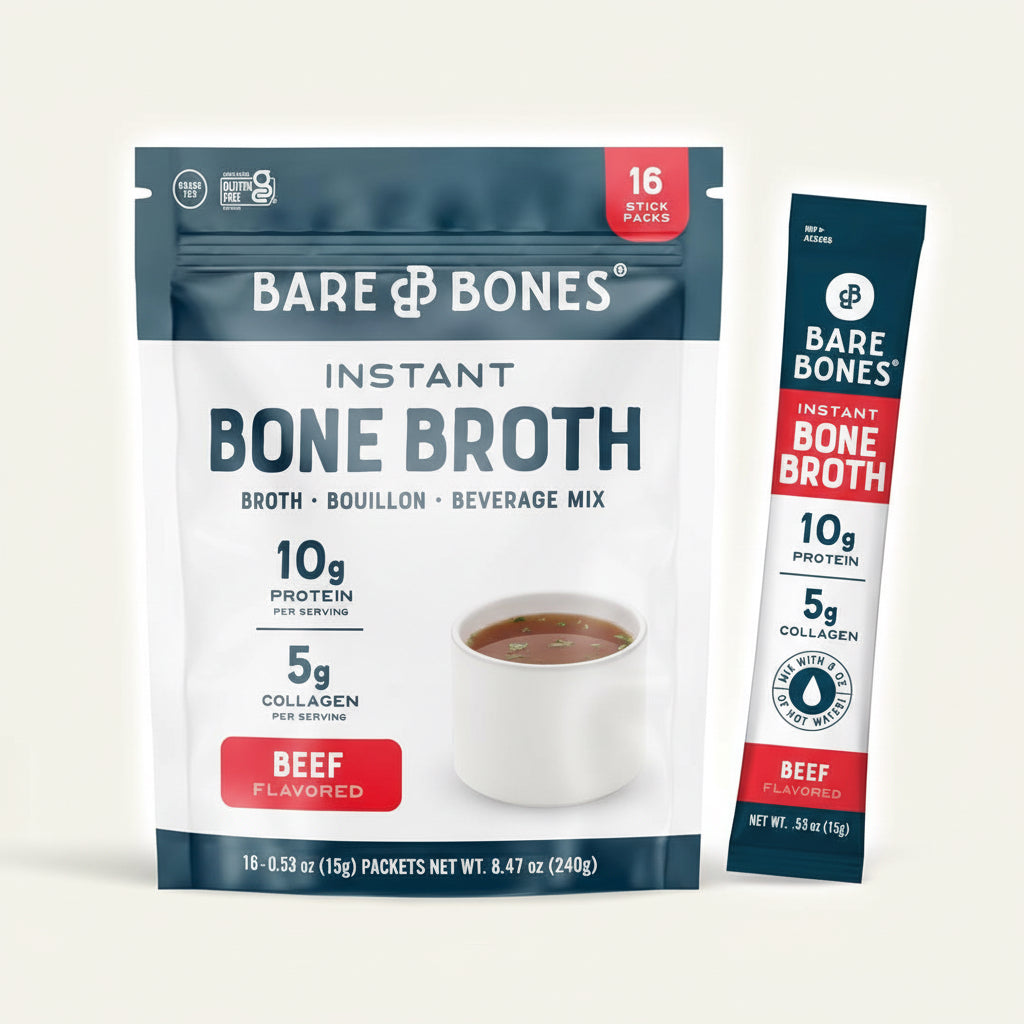 Caldo de Huesos Instantaneo de res | Bare Bones / 12 Stick Packs