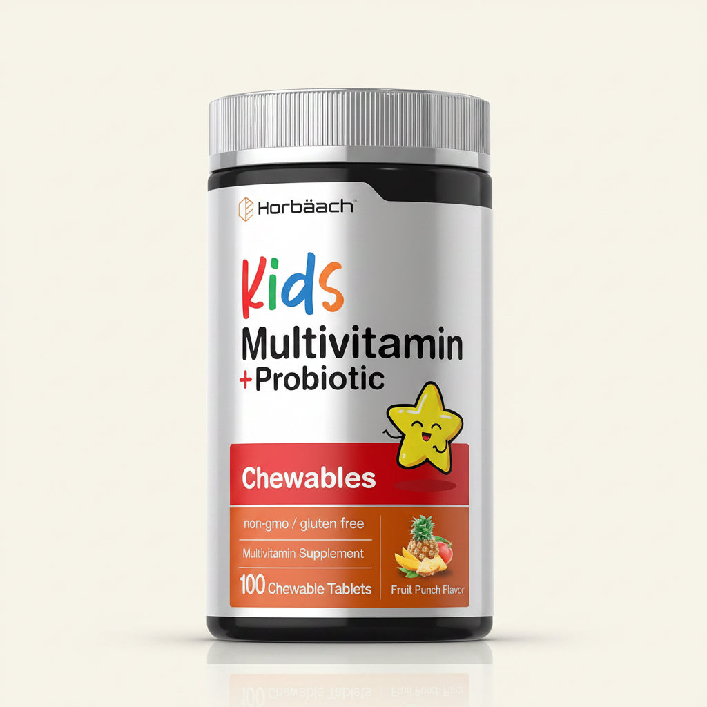 Multivitaminico Infantil + Probioticos | Horbäach| Suplemento alimenticio