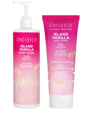 Pacifica Island Vanilla Duo | Gel de baño limpiador / Exfoliante corporal suave