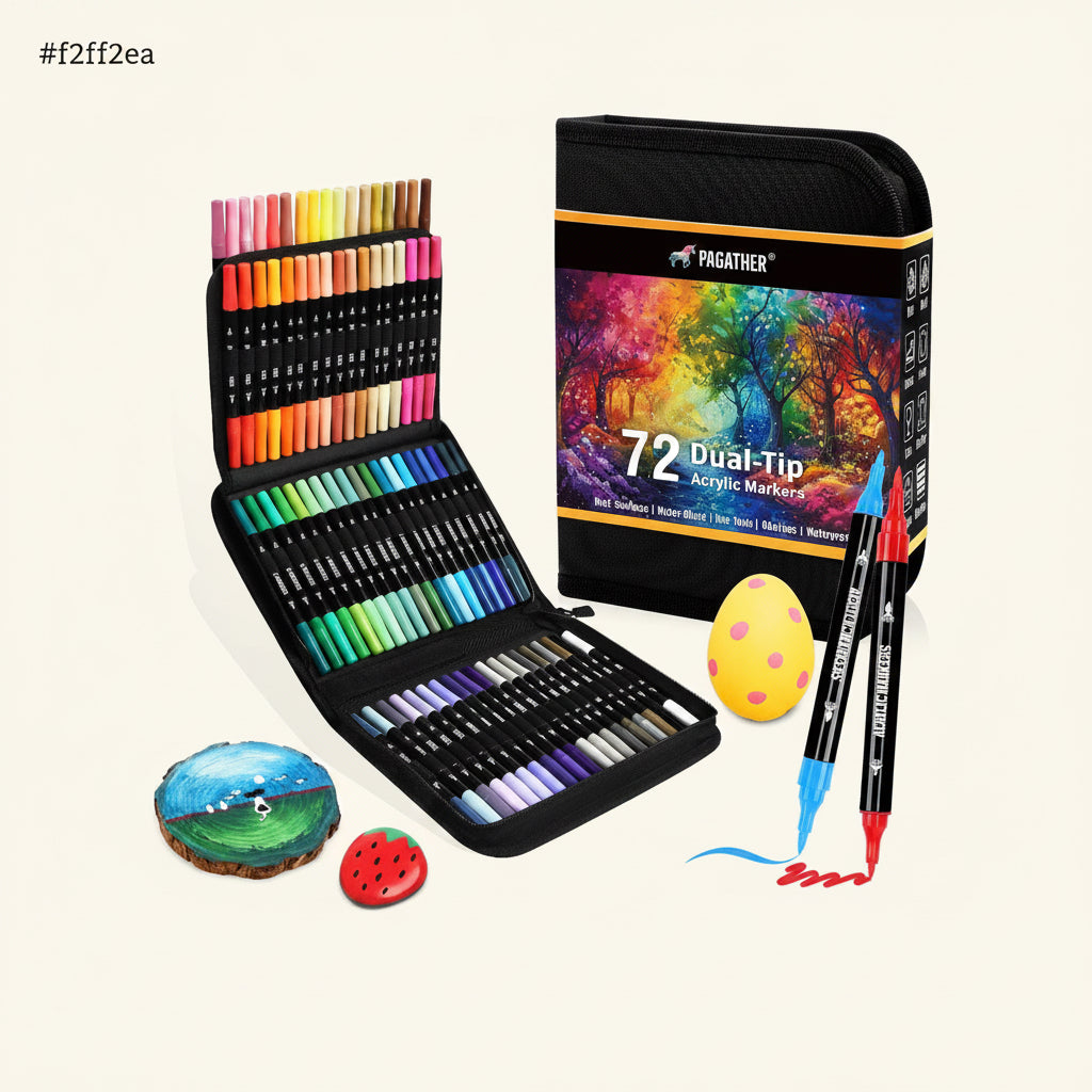 Set 72 colores | Marcadores acrilicos doble punta