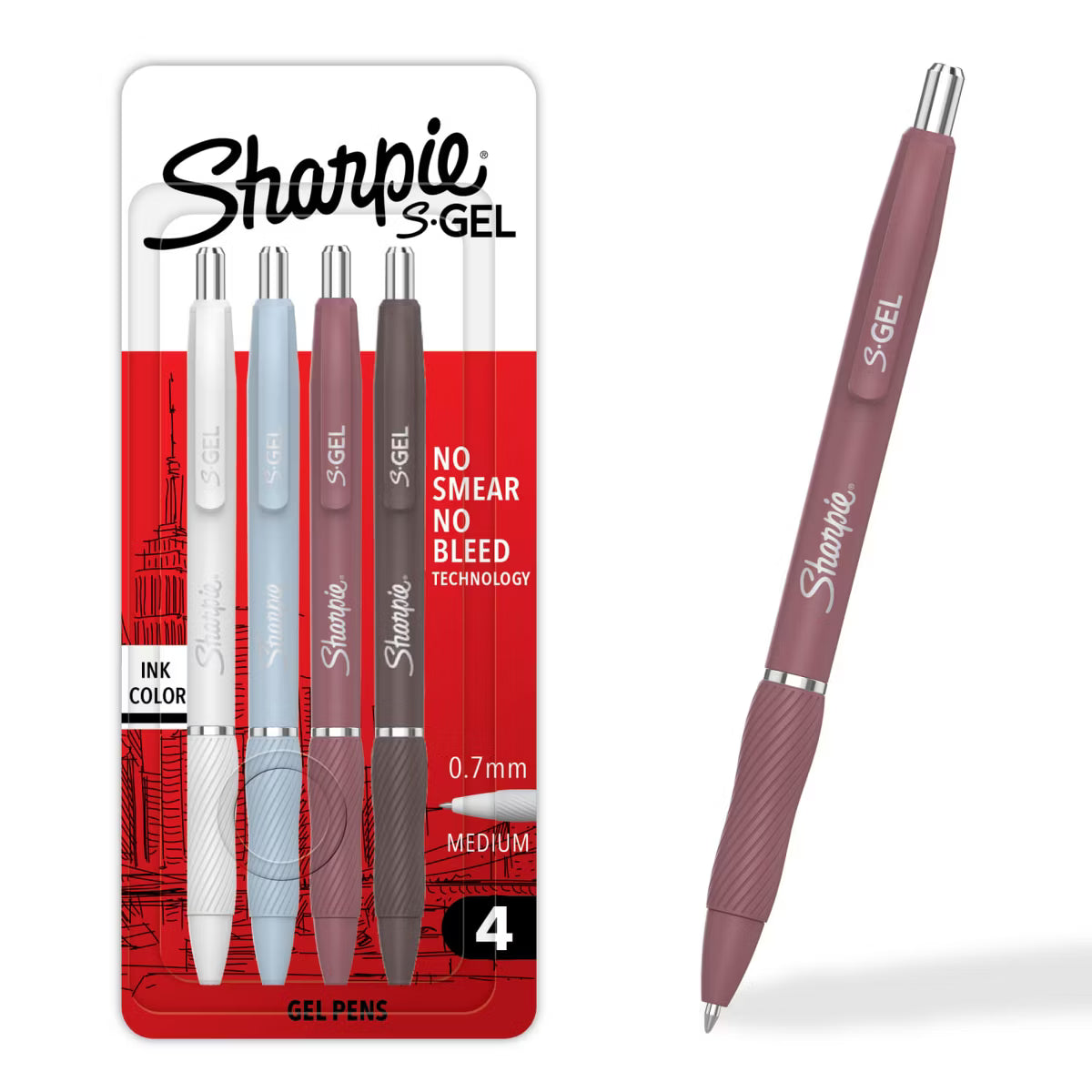 Lapiceros fashion barrels de tinta tipo gel color negro | 0.7 mm  |Sharpie