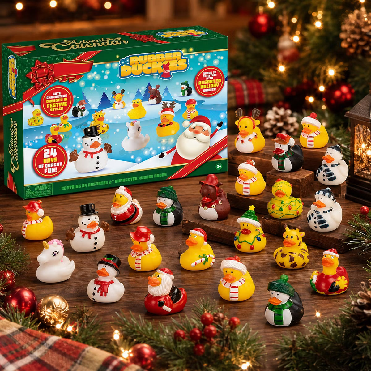Calendario de Adviento Joyfy 2026  24 patitos de goma como regalo navideño